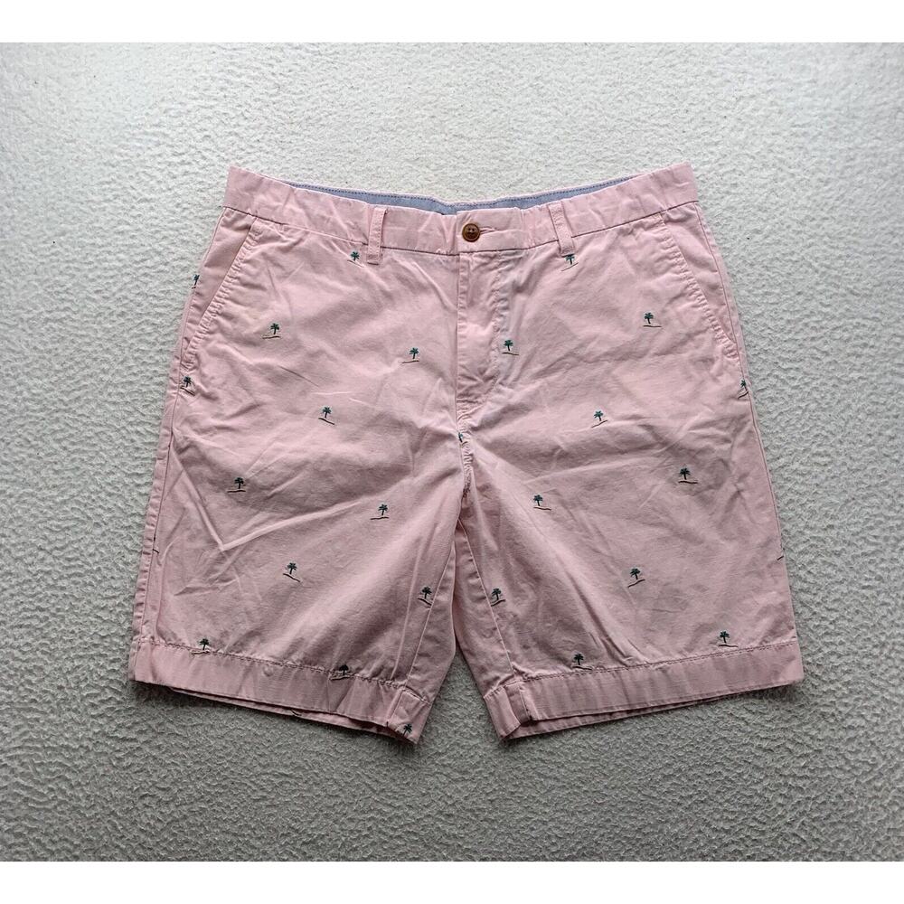 Tommy Hilfiger Chino‎ Shorts Mens 36 Pink 8.5" Palm Tree Island Beach